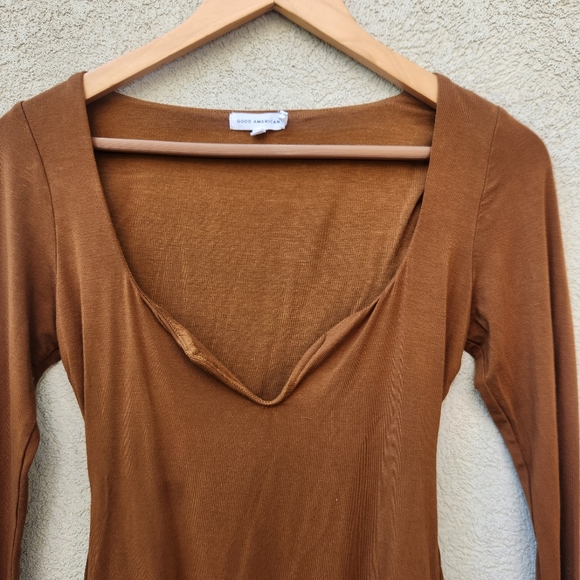 GOOD AMERICAN Womens One Piece Size 1 Small Burnt Orange Rayon Stretch Intimates - Picture 2 of 9